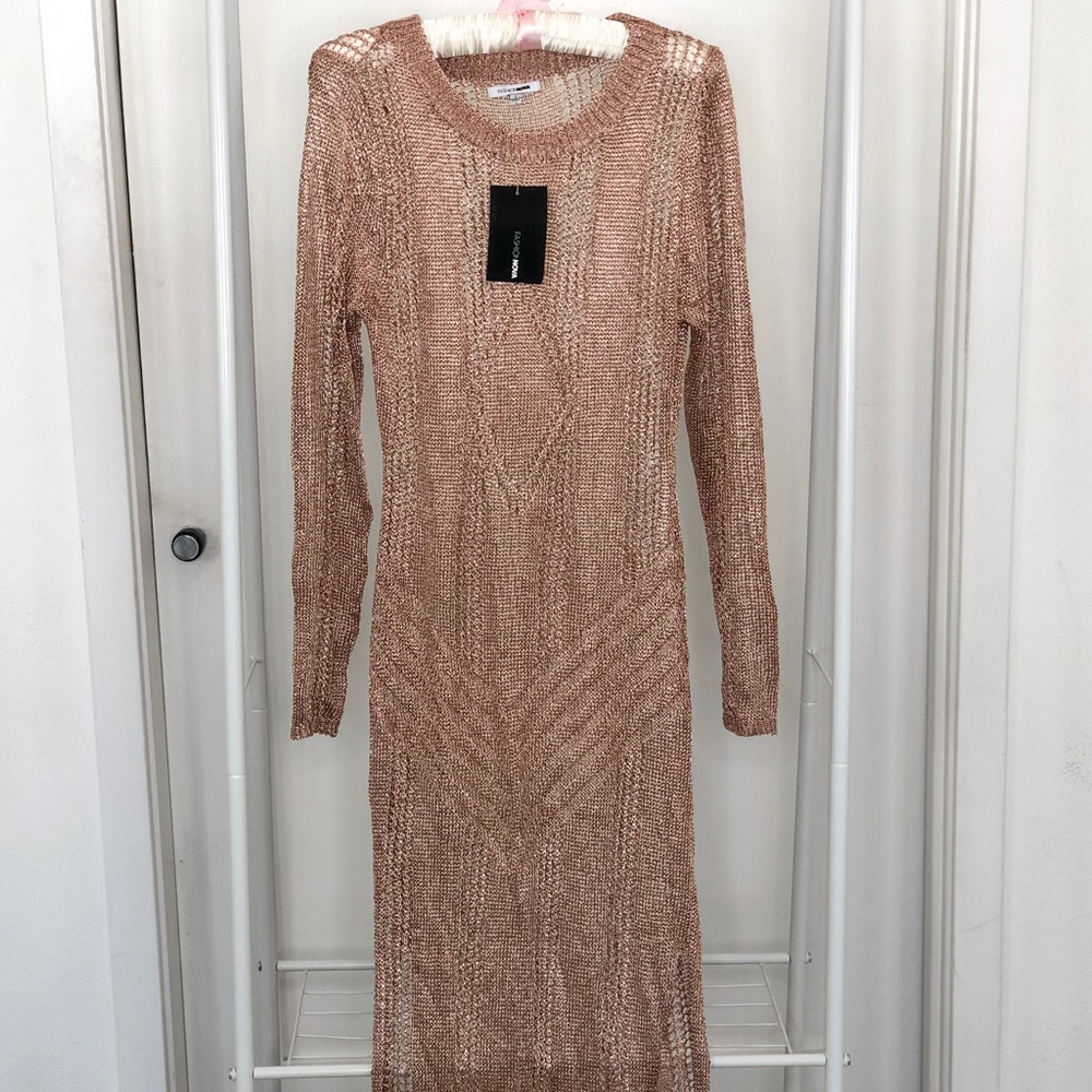 NEW Fashion Nova rose gold cover up Size S